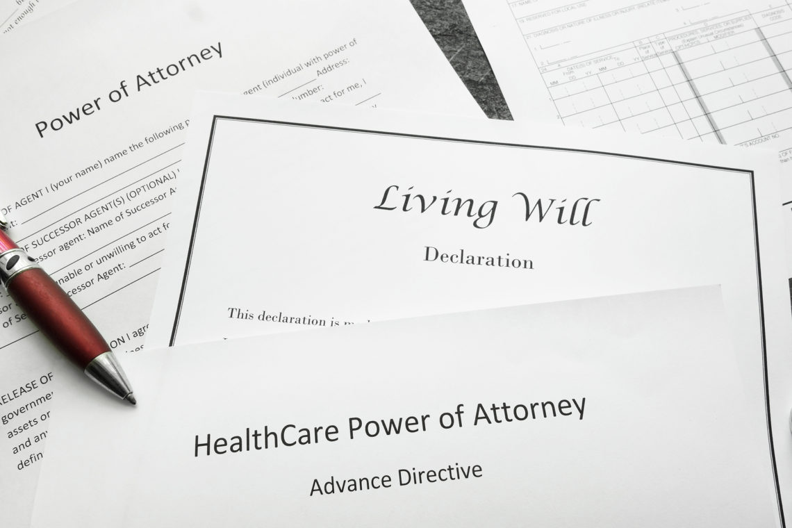 Power of Attorney Living Will and Healthcare Power of Attorney documents